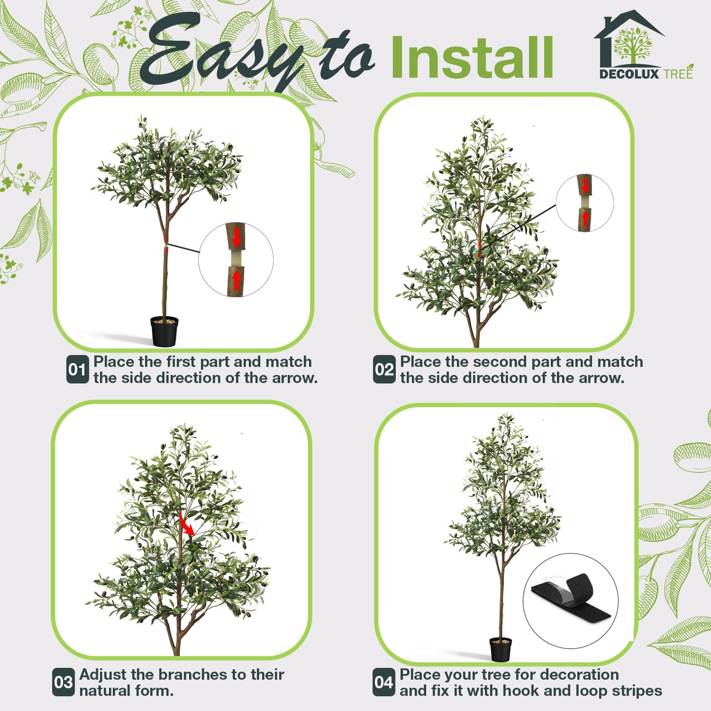 Artificial Plants with Natural Wood Trunk and Lifelike Fruits for Home Office Decor