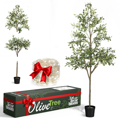 Artificial Plants with Natural Wood Trunk and Lifelike Fruits for Home Office Decor